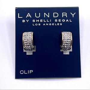 Clip-On Rhinestone Earrings - Laundry by Shelli Segal - NEW